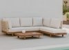Komplet mebli na taras zestaw ogrodowy Darling narożna sofa i stolik akacjowy
