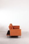 3-osobowa sofa do salonu rozkładana z funkcją spania z aksamitu kolor Óxido na metalowych nóżkach