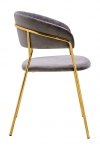 Krzesło kolor jasny szary - welur, podstawa złota