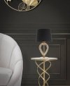 Lampa złota Loly glamour do salonu na stolik kawowy z abażurem