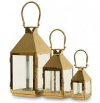 Lampion metalowy miedziany 3 szt.