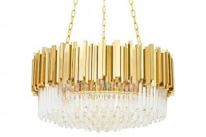 Lampa wisząca Imperial Gold 80 - stal, kryształ