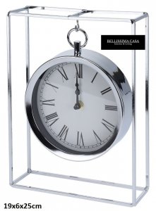 Elegancki stylowy zegar na biurko komodę Parioli argento