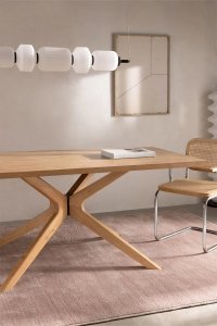 Stół Prostokątny Arnaiz Naturalny Z Drewna (180x90 cm) Do Jadalni