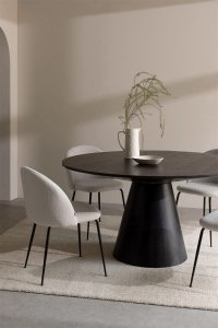 Stół Chase Okrągły 140 cm Do Jadalni Salonu Mango Czarny