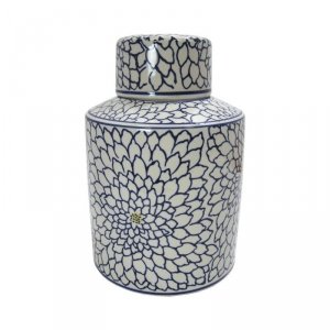 Wytworna ceramiczna waza Navy Rose biało niebieska rozmiar S