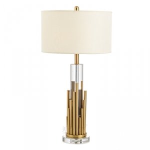 Designerska nowoczesna dekoracyjna stylowa lampa stołowa Kumiko z metalu i kryształu glamour 