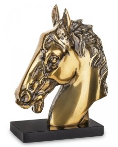 Złota głowa konia dekoracyjna figurka do salonu