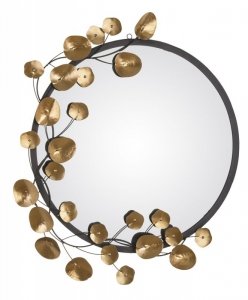 Duże lustro dekoracja ścienna z metalu i szkła Golden Circle