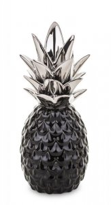 Figurka dekoracyjna ananas czarno srebrny 22x9x9