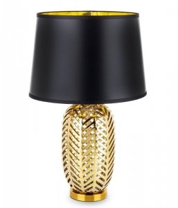 Lampa stołowa Goldie złota z czarnym abażurem do salonu na stół