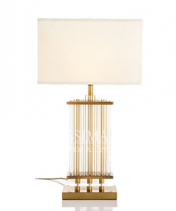 Wytworna lampa stołowa Yuuko ze szkła i metalu glamour