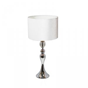 Lampa stołowa z białym abażurem
