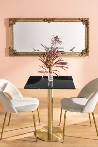 Stolik Stół Barowy Kwadratowy 60 cm Cosmopolitan Czarny/Szampańskie Złoto