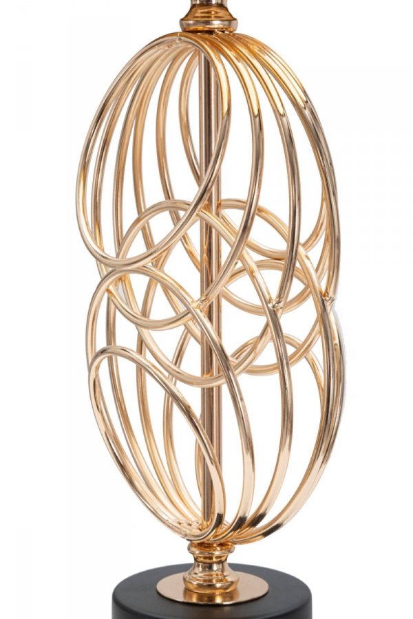 Lampa stołowa Fantasy złota z czarnym abażurem glamour do salonu 