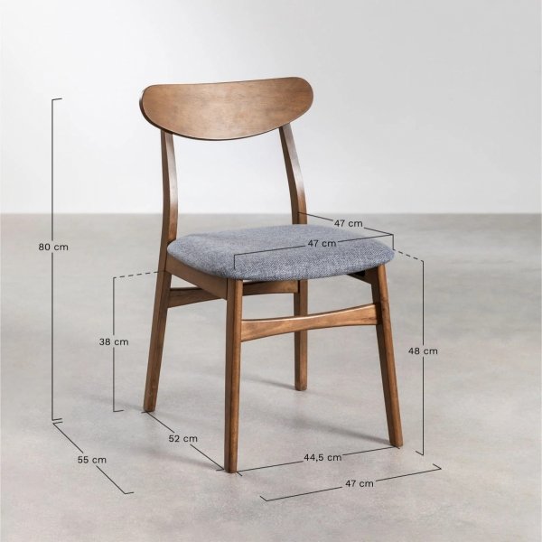 Zestaw 4 drewnianych krzeseł tapicerowanych Clow do jadalni  brąz/szary - sklum