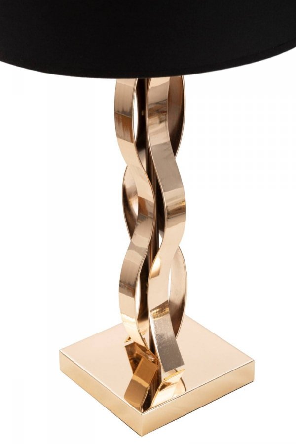 Lampa na stół stolik Cady do salonu z metalu z czarnym abażurem