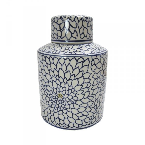 Ceramiczna waza niebiesko biała Navy Rose rozmiar S dekoracja do salonu