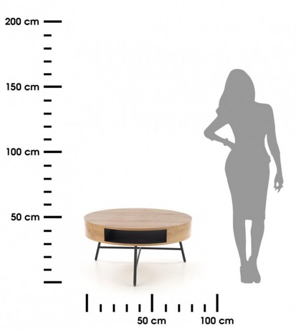 Dębowa ława Camila stolik kawowy 80 cm