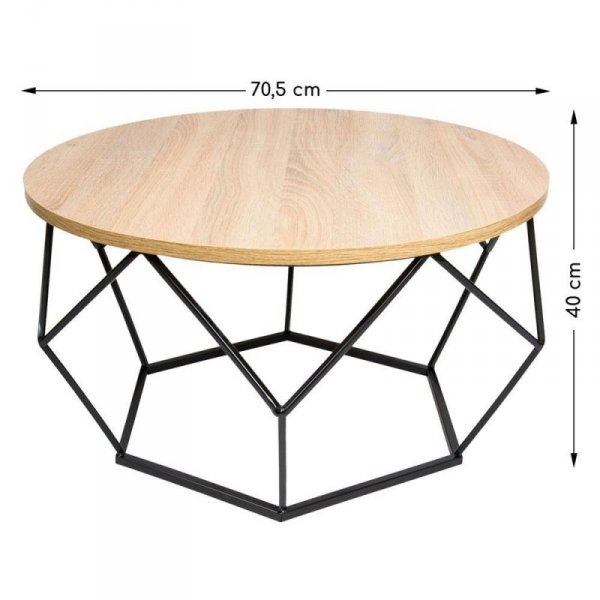 Stolik kawowy Diamond 70 cm jasny dąb