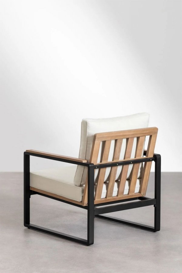 zestaw ogrodowy Gisela komplet mebli do ogrodu z aluminium i poliestru czarno biały