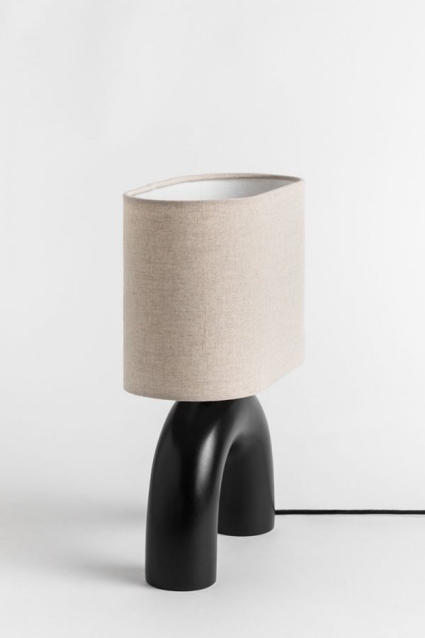 Lampa lampka stojąca na stolik nocny Cadence do salonu czarna
