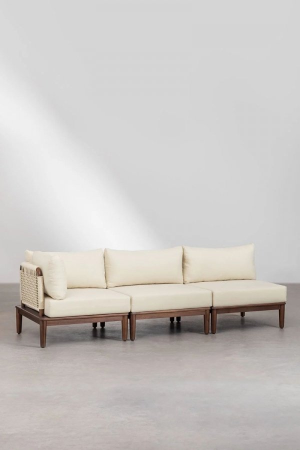Sofa ogrodowa 3-częściowa Brown zestaw mebli na taras