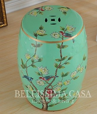 Importowany wielokolorowy stolik/stołek ceramiczny z chińskiej porcelany