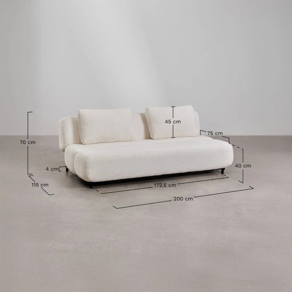 Sofa Miami bouclé – widok w aranżacji salonu - wymiary