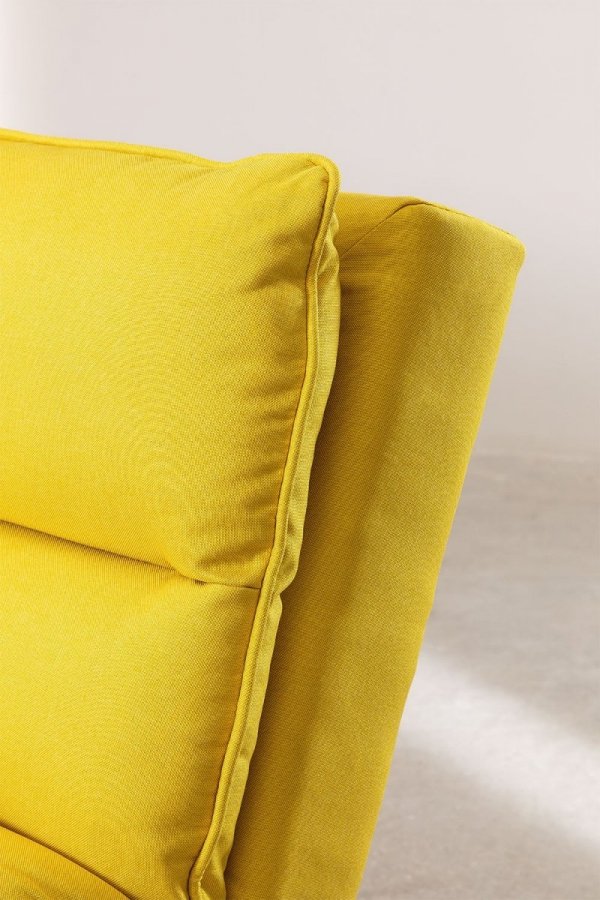 Kanapa Birdy w kolorze żótym do salonu rozkładana dwuosobowa