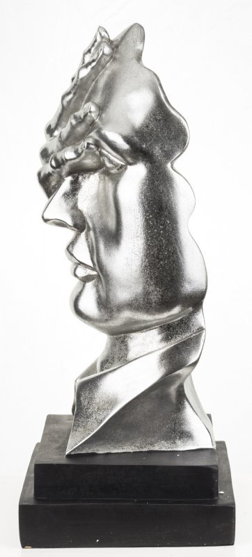 Dekoracyjna duża figurka figura głowa zasłonięta dłonią