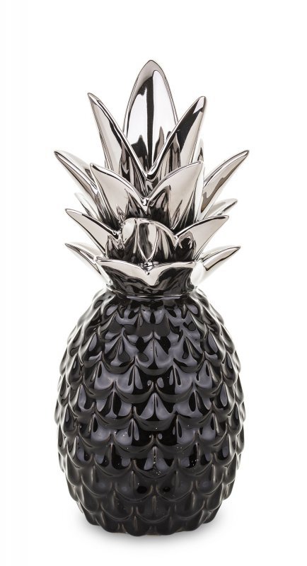 Figurka dekoracujna ananas czarno srebrny 22x9x9