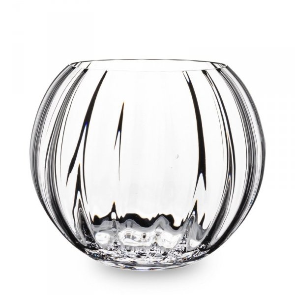 Dekoracyjny szklany obły wazon pojemnik misa