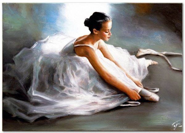 Piękna baletnica obraz olejny ręcznie malowany na ścianę - Baletnica 2