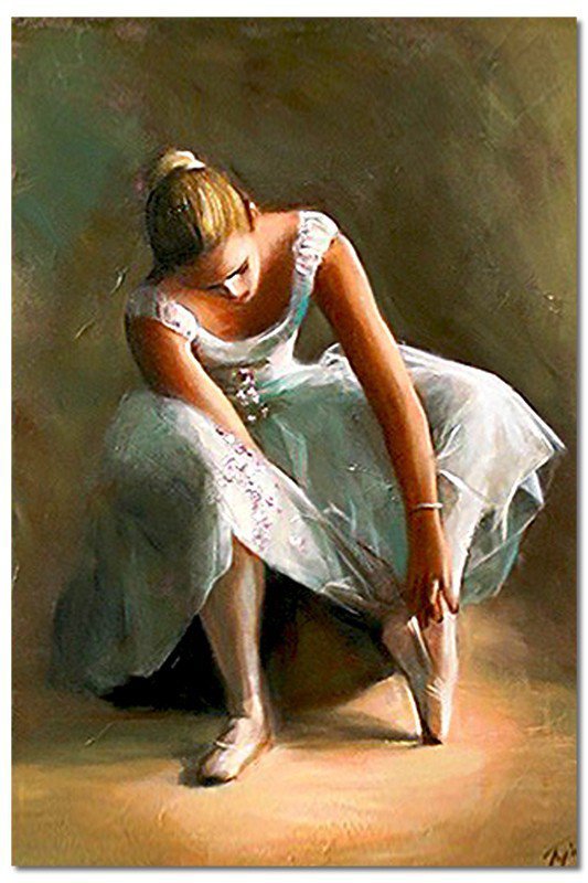 Piękna baletnica obraz olejny ręcznie malowany na ścianę - Baletnica 1