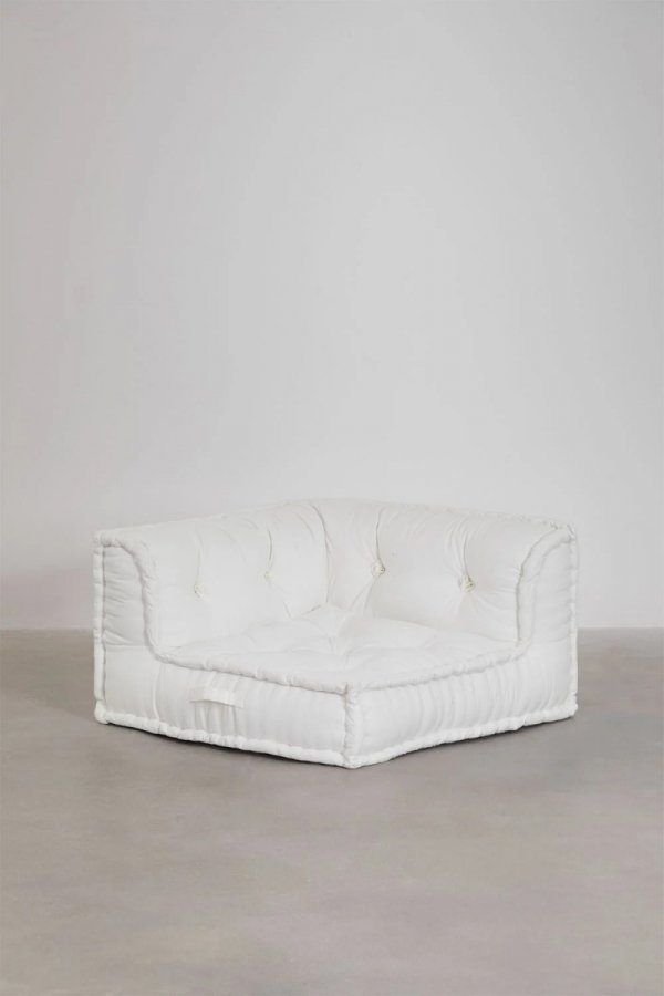 Bawełniana sofa modułowa 3 częściowa do salonu boho Daisy biała