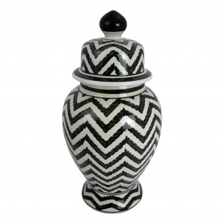 Ceramiczna waza amfora  Black Chevron M czarno biała