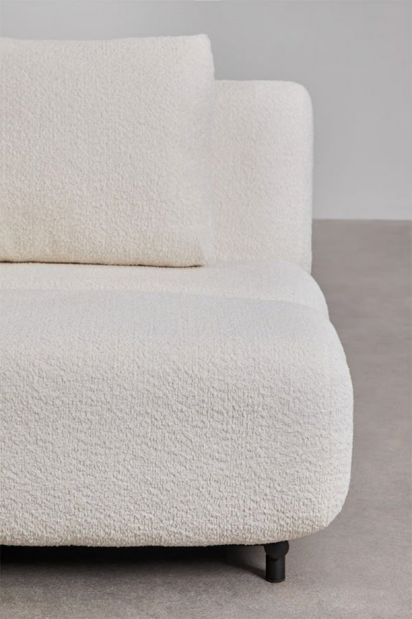 Sofa SKLUM 3-osobowa rozkładana Miami bouclé w kolorze białym – widok z przodu - SKLUM