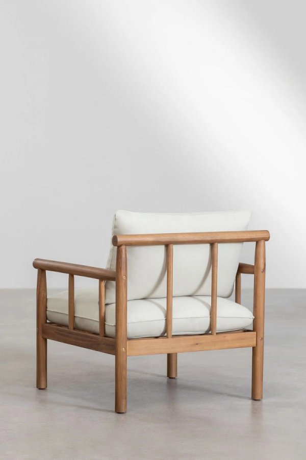 zestaw ogrodowy meble do ogrodu Alvin SKLUM komplet sofa, fotel i stolik z drewna akacjowego