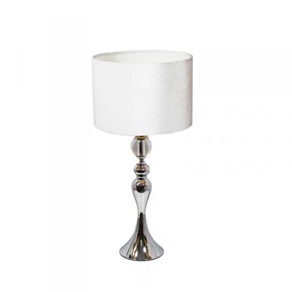 Lampa stołowa z białym abażurem