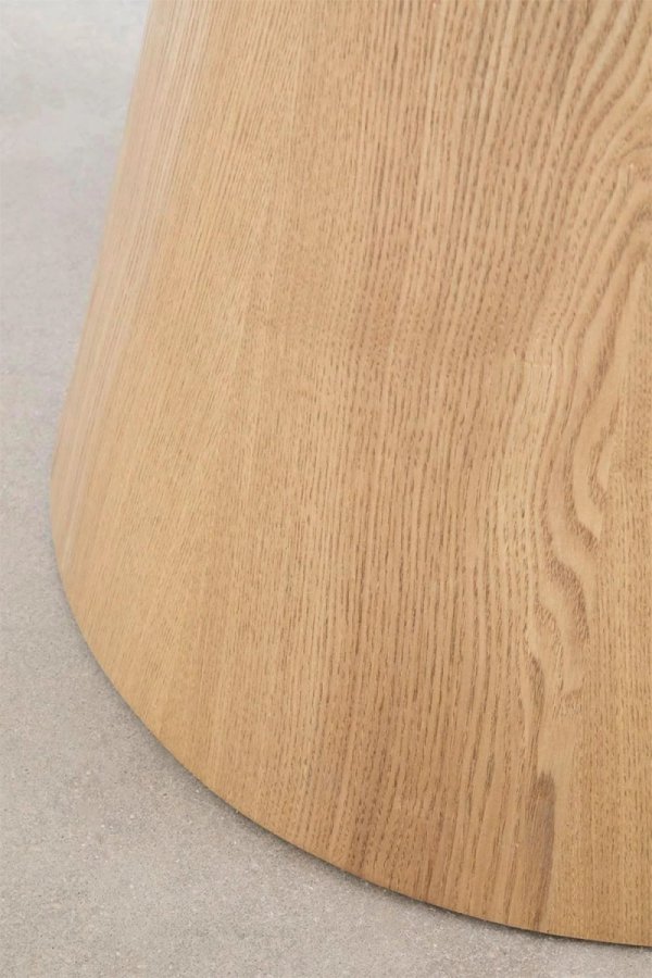 Okrągły stół do jadalni Aura ø120 cm, elegancki drewniany stół z fornirem jesionowym, idealny do nowoczesnych wnętrz