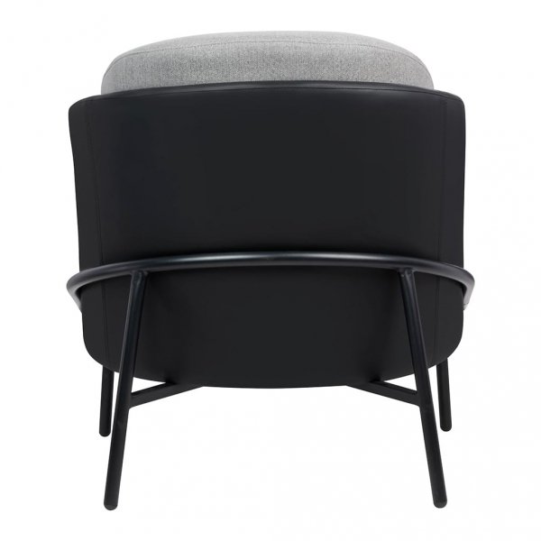 Fotel Gabi czarny ekoskóra tkanina szary