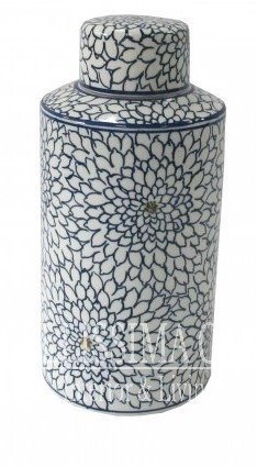 Ceramiczna waza niebiesko biała Navy Rose dekoracja do salonu