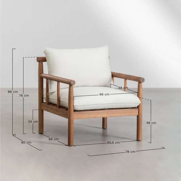 zestaw ogrodowy meble do ogrodu Alvin SKLUM komplet sofa, fotel i stolik z drewna akacjowego