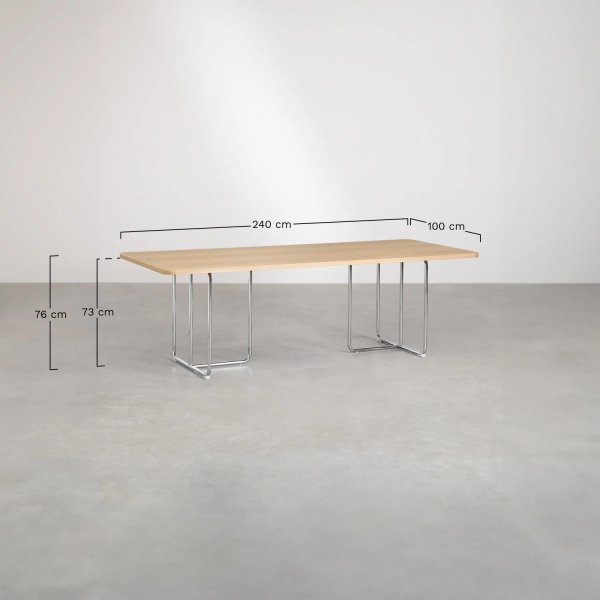 Prostokątny stół Tento MDF i stal nierdzewna – elegancki design inspirowany Sklum