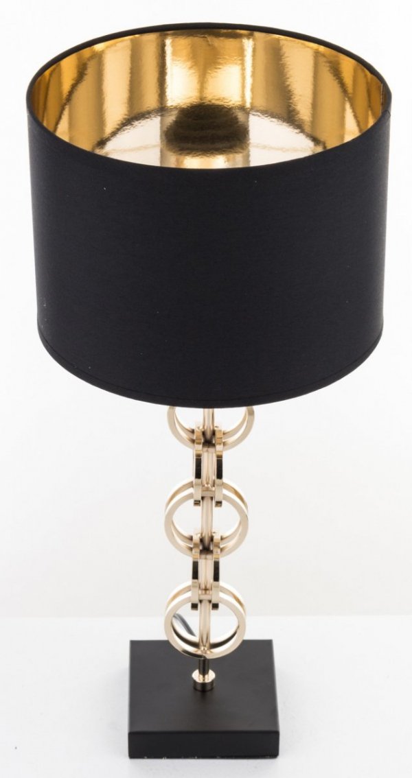 Lampa stołowa trzy pierścienie czarny abażur i czarna podstawa