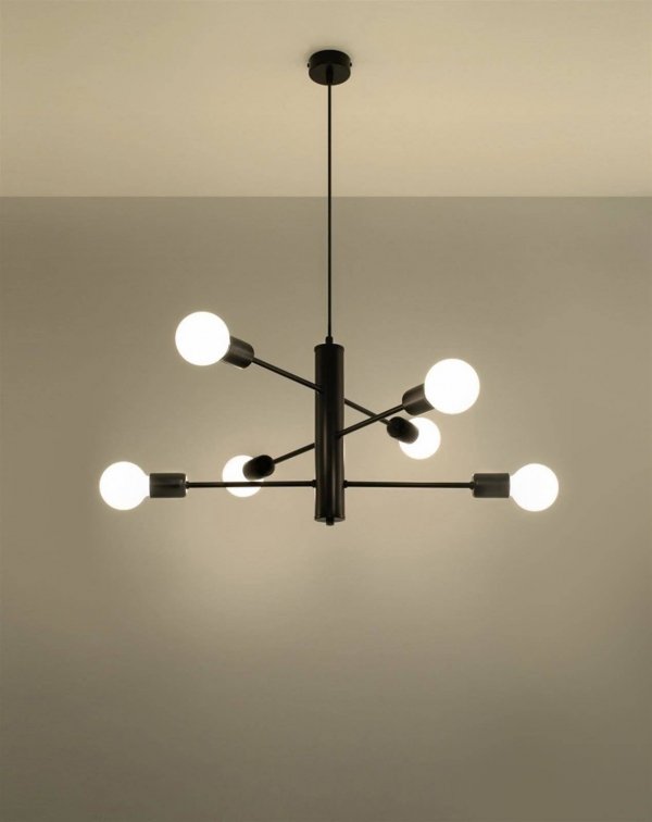 Lampa sufitowa nowoczesny czarny żyrandol TEDY lampa wisząca w stylu nowoczesnym 