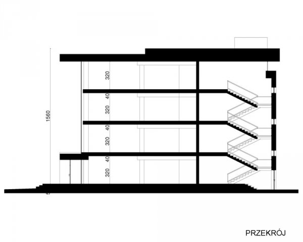 Projekt biurowca / hotelu PS-BR-440-40 o pow. 1814,44 m2