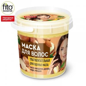 Ultraodżywcza maska do włosów z drogocennymi olejkami - kuracja dla zniszczonych i osłabionych,155 ml - Fitokosmetik