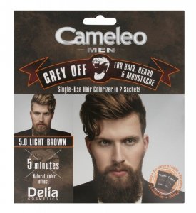 Delia Cosmetics Cameleo Men Krem koloryzujący do włosów,brody i wąsów nr 5.0 Light Brown  15mlx2